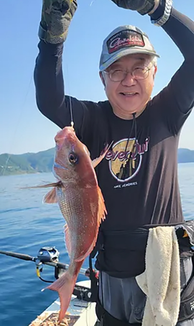 網野沖合水深40mで釣り上げました